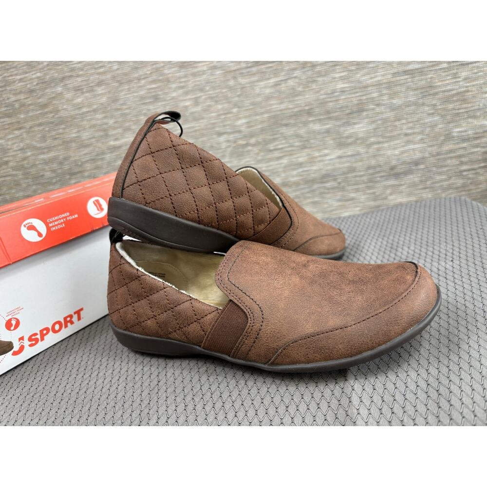 J Sport Lisa Casual Slip On Memory Foam Shoes Womens Size 7 Brown S5LSA34 NEW